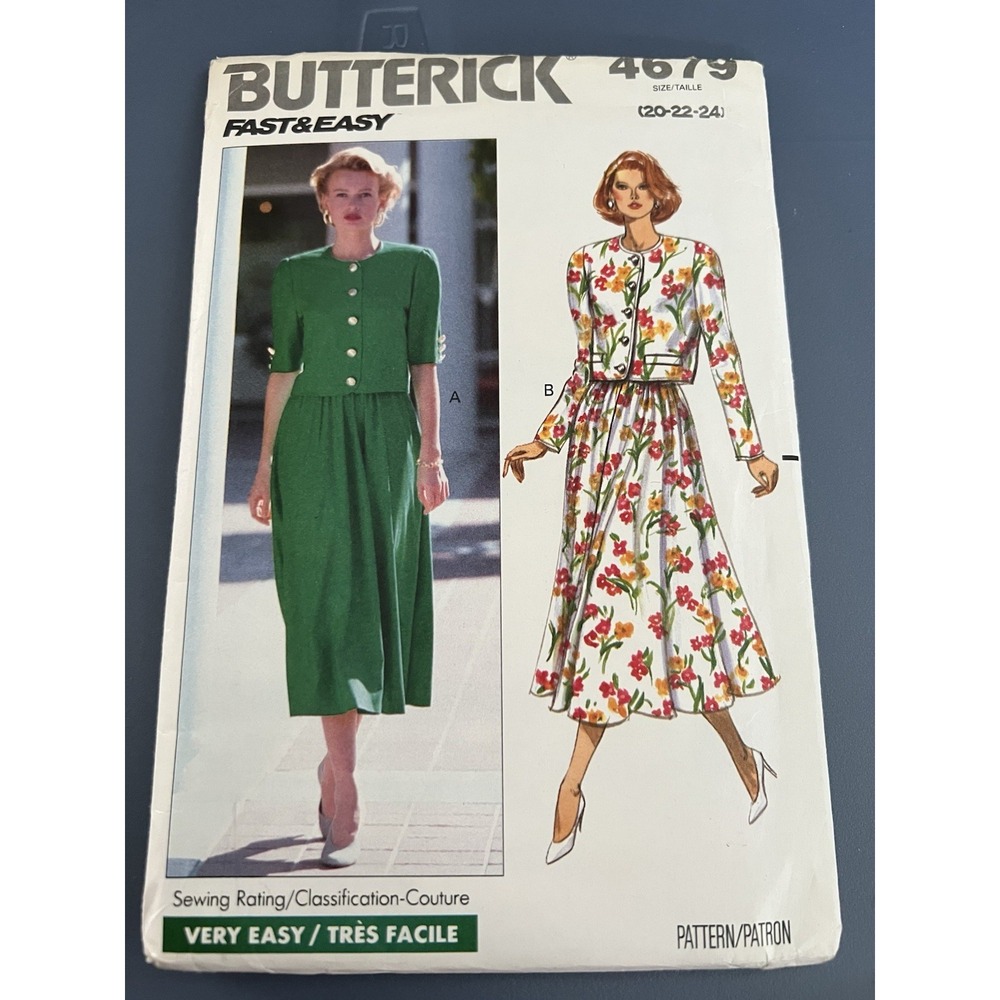 👗 Butterick Plus Size Skirt & Top Pattern – 4679 – Sizes 20–24 – UNCUT ✂️